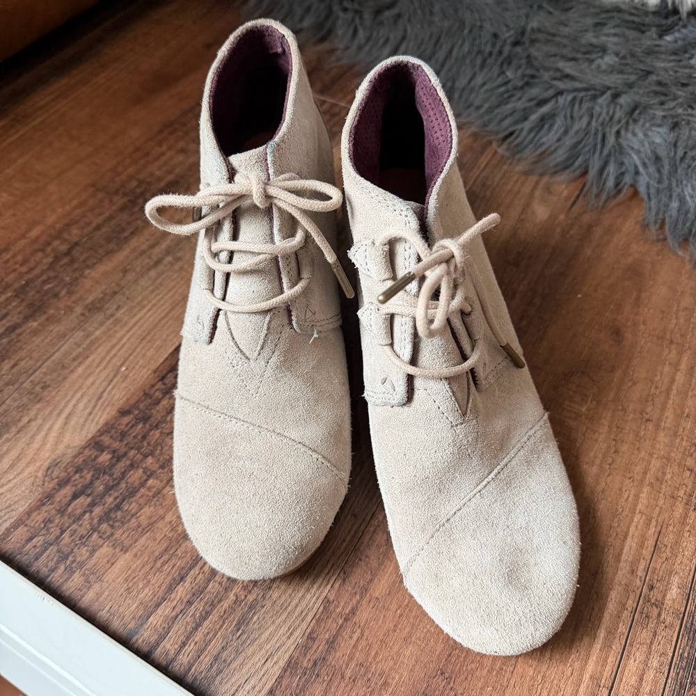 Women's Tan Suede Ankle Boots by Toms